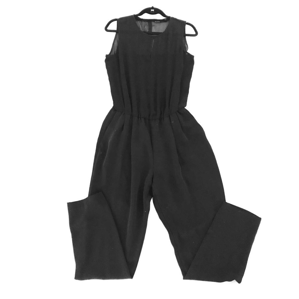 Zara Basic Black Mesh Jumpsuit